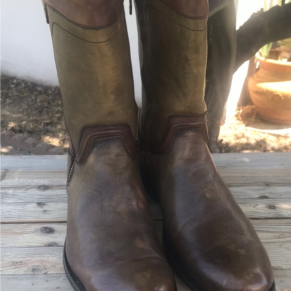 Urban boot for men in bovine leather,hand painted vintage look,leather sole - Picture 7 of 10